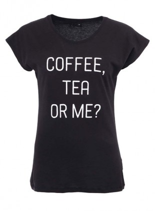 Černé dámské tričko ZOOT Original Coffe Tea or Me