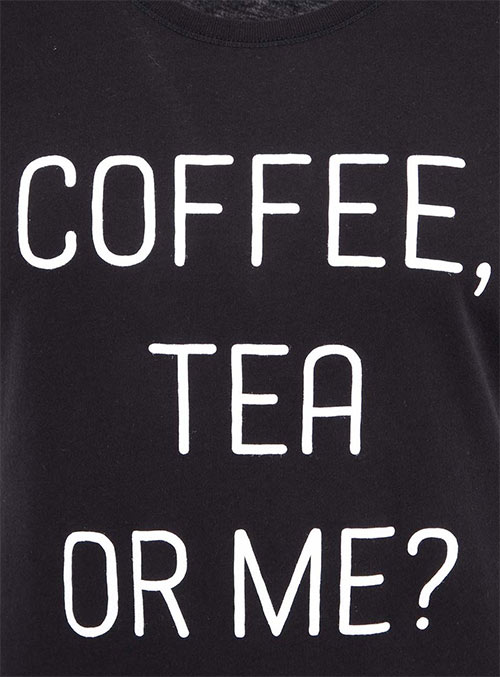 Černé dámské tričko ZOOT Original Coffe Tea or Me