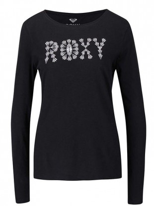 Černé tričko s nápisem a dlouhým rukávem Roxy Tonikhightides