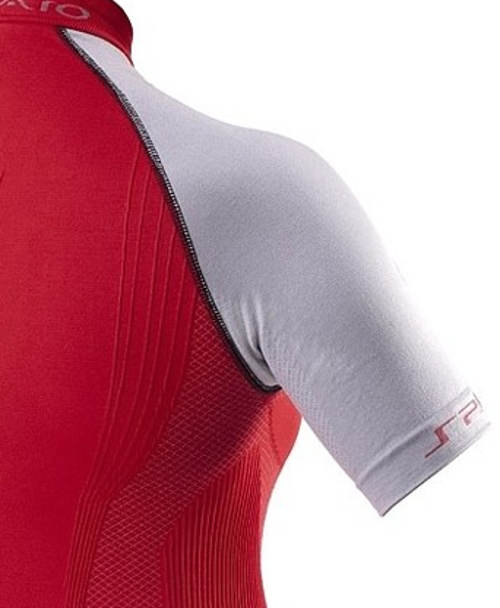 Červeno-bílé dámské cyklistické tričko