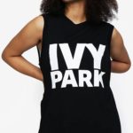 Černé oversize tílko s potiskem Ivy Park
