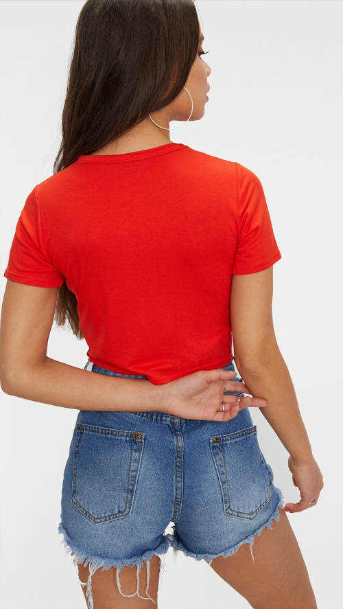 Červený crop top