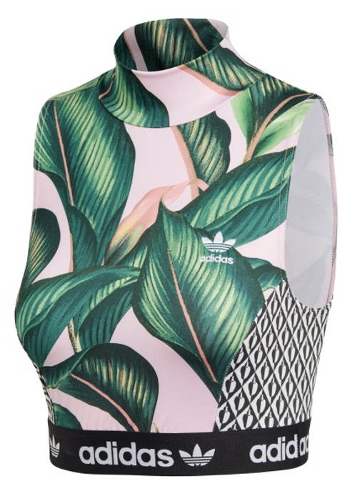 Krátký top Adidas s motivem tropických listů