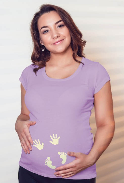 Dámské těhotenské tričko s otisky