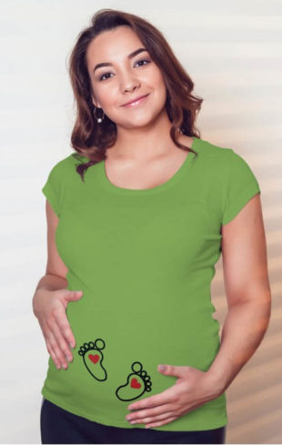 Těhotenské dámské tričko s nožičkama