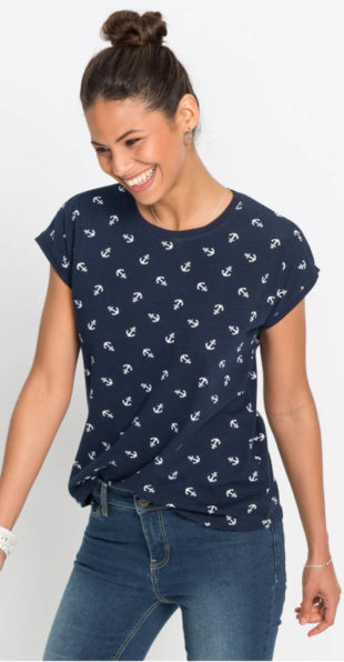 Námořnické dámské tričko s kotvami