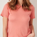 Levné růžové dámské tričko s krátkým rukávem