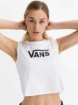 Moderní sexy top crop Vans v bílém provedení s černým nápisem