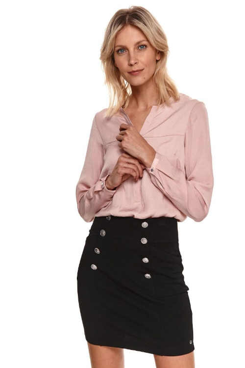 Světle růžová dámská elegantní košile s dlouhým rukávem