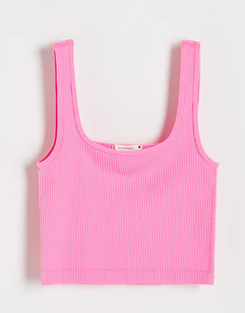 Růžový crop top