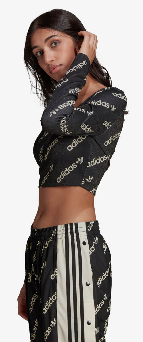 Sportovní crop top Adidas s dlouhým rukávem