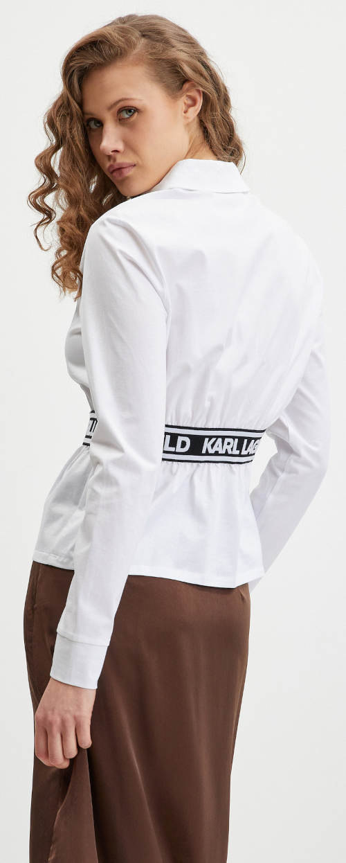 Bílá dámská košile s nápisy Karl Lagerfeld