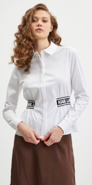 Elegantní bílá dámská košilová halenka Karl Lagerfeld
